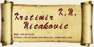 Krstimir Micaković vizit kartica